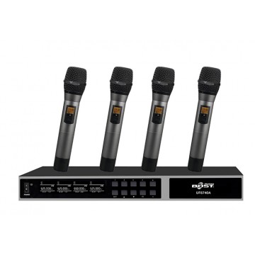 Bộ micro không dây cầm tay Bost Audio UF8740A 1 kéo 4