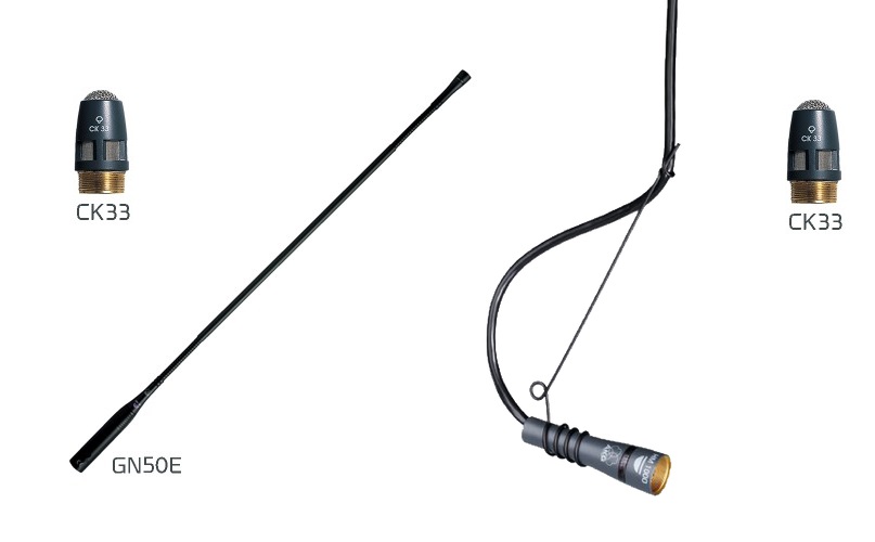 CK33 tương thích với cả micro cổ ngỗng và micro dạng treo