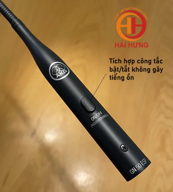 Công tắc bật/tắt không gây tiếng ồn được tích hợp trên thân cổ ngỗng