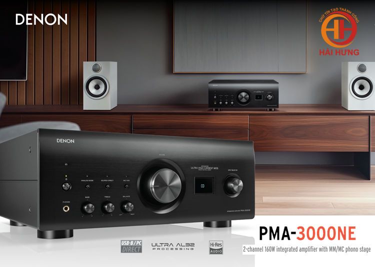 Ampli PMA-3000NE có thiết kế thanh lịch, tiện dụng, phù hợp cho mọi căn phòng hiện đại