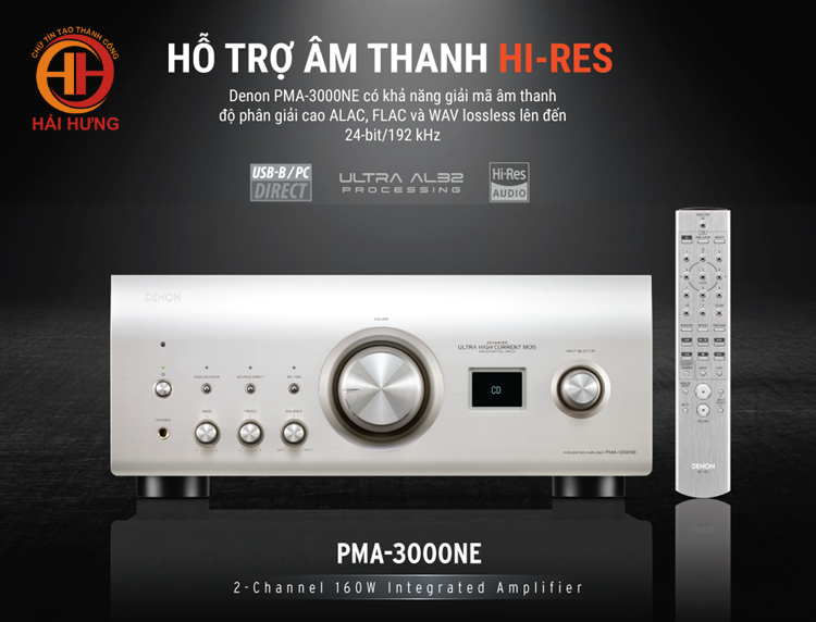 Amply tích hợp 2 kênh Denon PMA3000NESPE2 phiên bản màu bạc premium