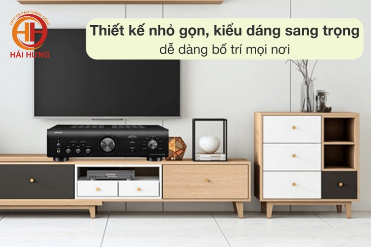 Ampli có thiết kế nhỏ gọn, sang trọng, phù hợp với mọi không gian sử dụng