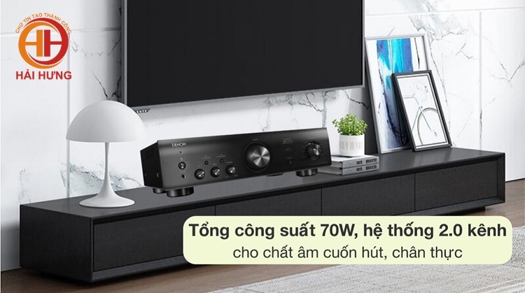 Hệ thống hai kênh với công suất mỗi kênh 70W ở trở kháng 4 Ohm