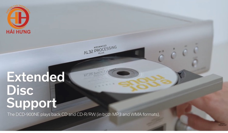DCD-900NE có thể phát đĩa CD và CD-R/RW (ở cả định dạng MP3 và WMA)