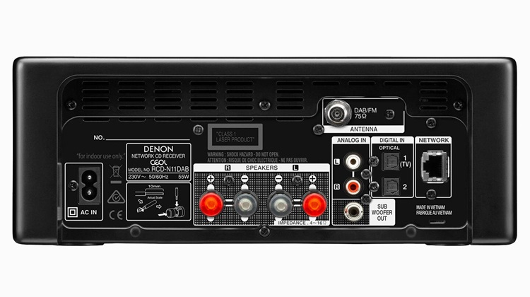 Các cổng kết nối mặt sau thiết bị CEOL RCD-N11
