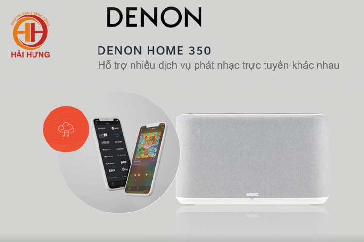 Loa Denon Home 350 hỗ trợ đa dạng các ứng dụng phát nhạc trực tuyến