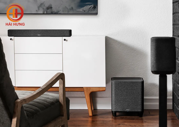 Sub Denon Home kết hợp với các thiết bị loa khác để tạo nên hệ thống âm thanh vòm xuất sắc