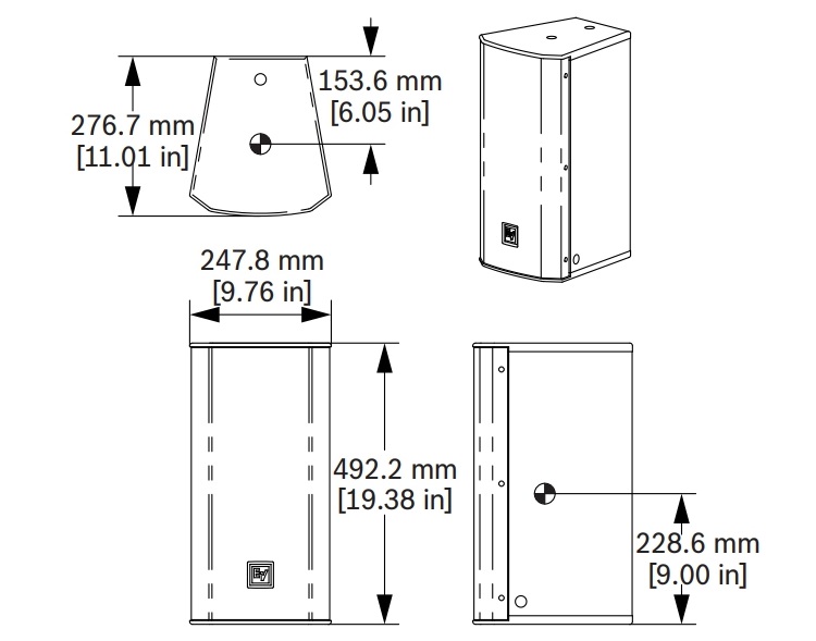 Kích thước của loa EVC-1082-00B