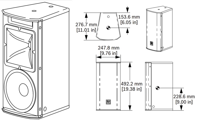 Kích thước của loa EVC-1082-00PIB
