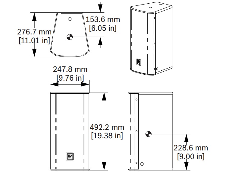 Kích thước của loa EVC-1082-96PIW