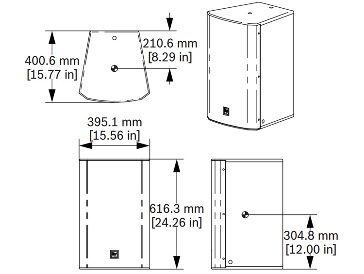 Kích thước của loa EVC-1122-64W