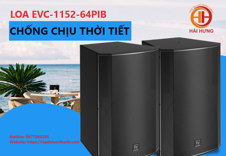 Loa đạt chuẩn IP55, vận hành ổn định trong môi trường ẩm, mưa hoặc bụi