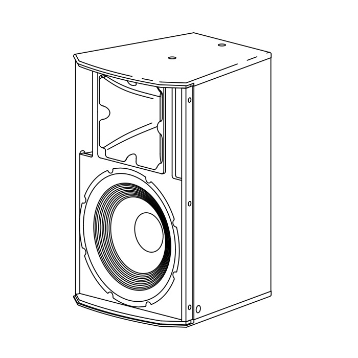 Kết cấu gồm 1 woofer 15 inch EVS-15M và driver DH-3 titanium 1,25 inch