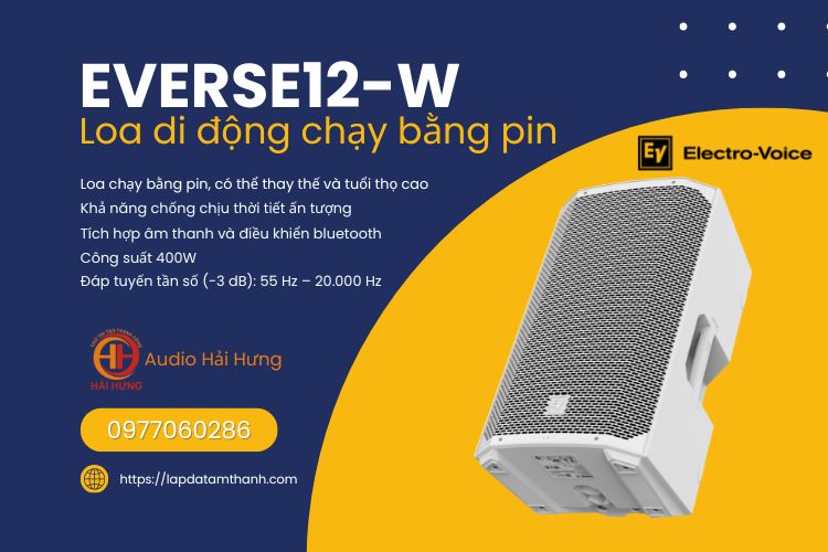 Loa di động chạy bằng pin Electro Voice EVERSE 12 (màu trắng)