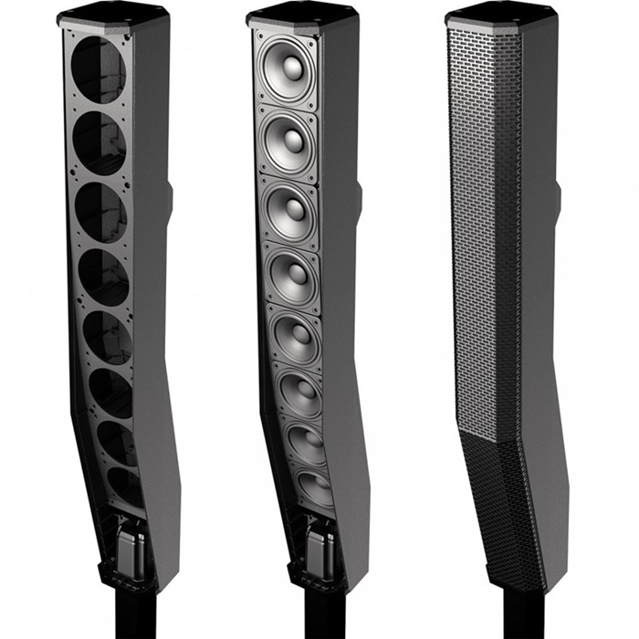 Bao gồm 8 củ loa neodymium 3,5 inch trong mảng cột kết hợp với loa siêu trầm 12 inch
