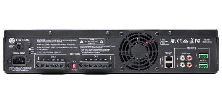 Thiết kế mặt sau amply CSA 2300Z