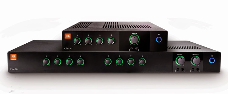 Dòng mixer thương mại JBL Commercial Series Mixer với 2 model CSM 14 và CSM 28