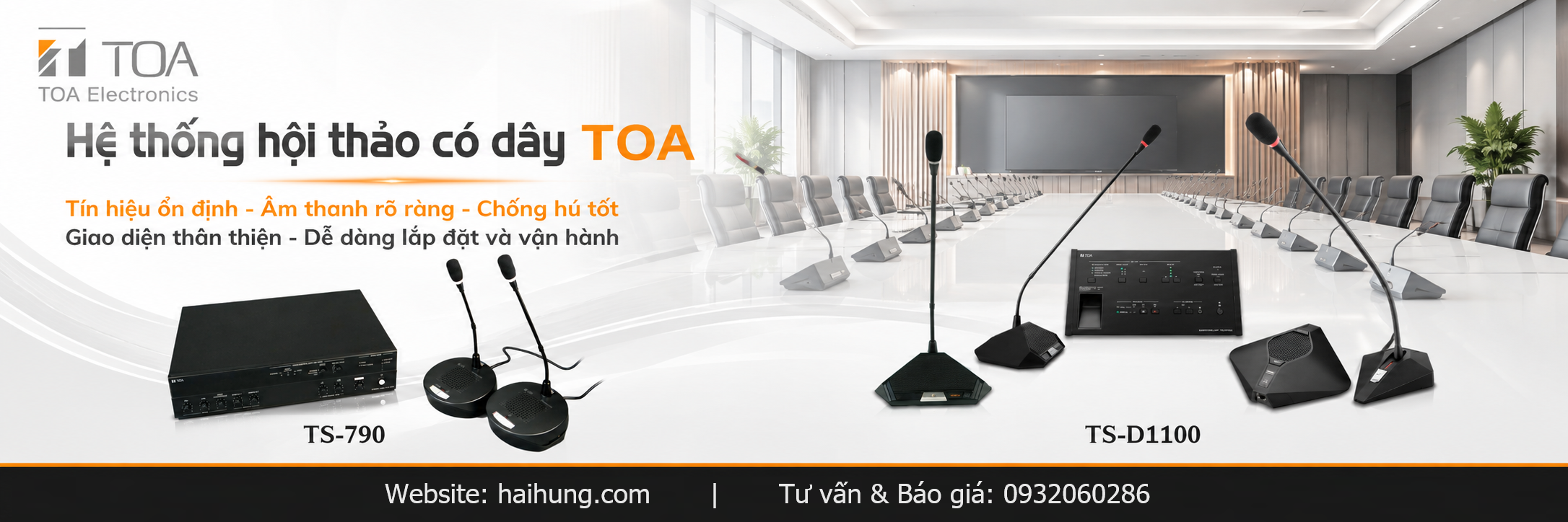 hệ thống hội thảo có dây TOA