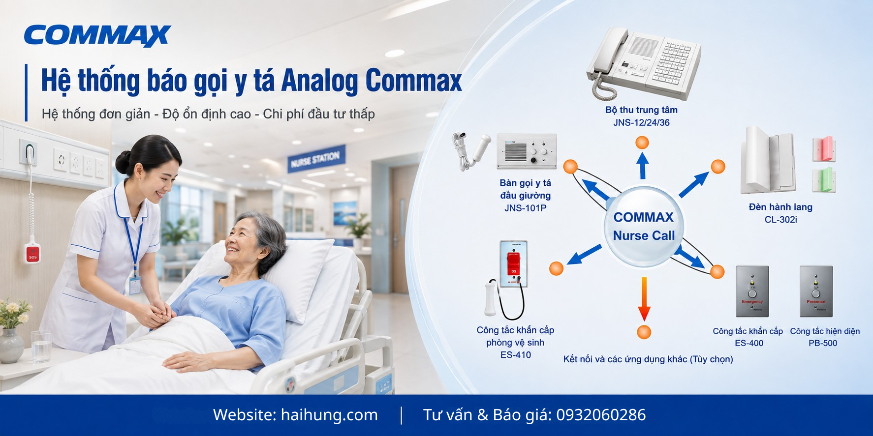 hệ thống báo gọi y tá analog Commax