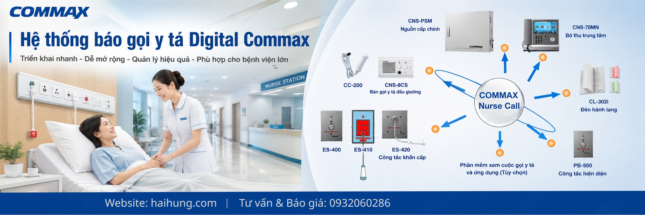 hệ thống báo gọi y tá Digital Commax
