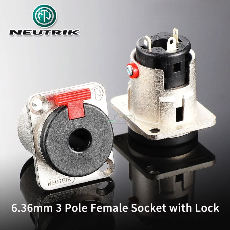 Đầu cắm Neutrik NJ3FP6C 1/4" có khóa, vỏ kim loại mạ niken