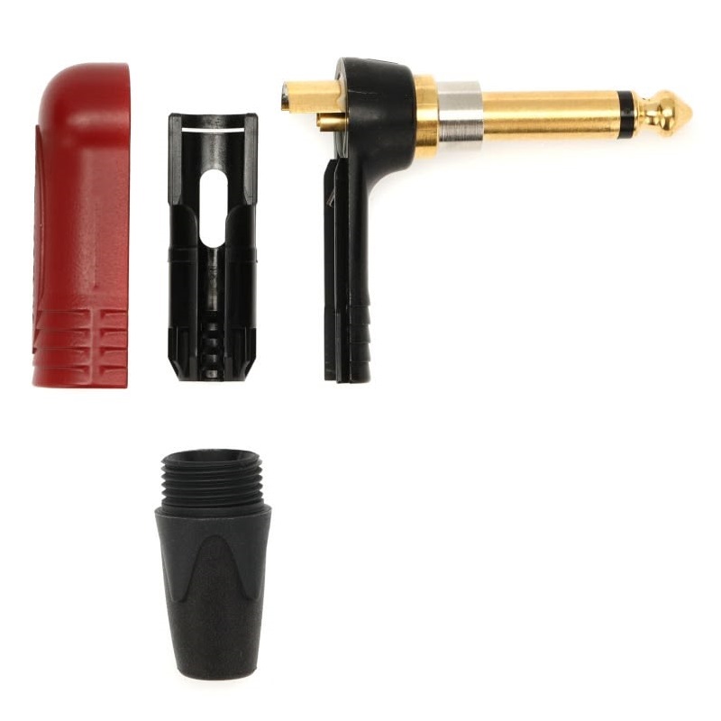Đầu cắm Neutrik NP2RX-AU-SILENT 6 ly 2 cực góc vuông, tiếp điểm mạ vàng