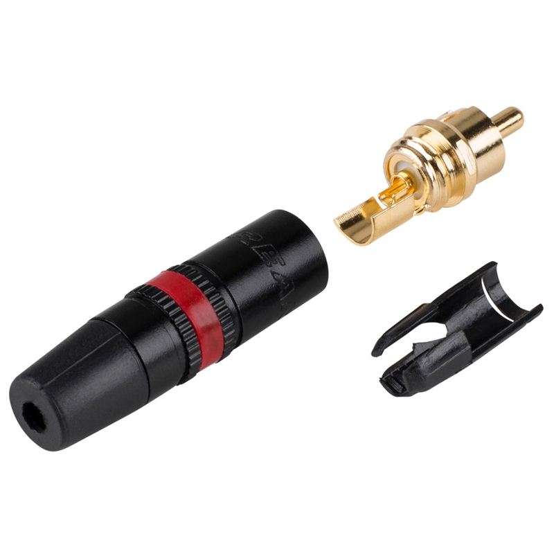 Đầu cắm RCA REAN NYS373-2 vòng mã màu đỏ, tiếp điểm mạ vàng