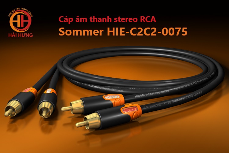 Cáp âm thanh stereo RCA Sommer HIE-C2C2-0075