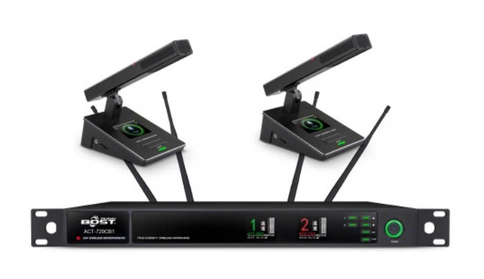 Bộ micro hội nghị không dây ACT-720CB1 1 kéo 2 UHF