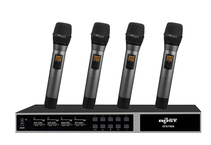 Bộ micro không dây cầm tay Bost Audio UF8740A 1 kéo 4
