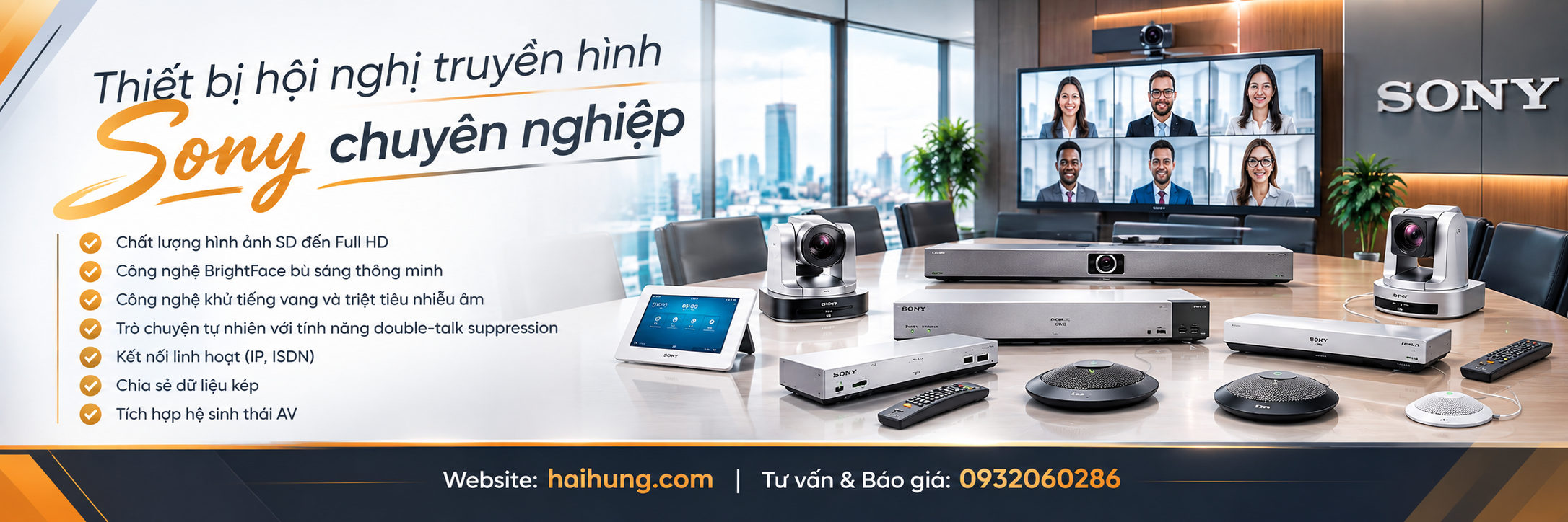 thiết bị hội nghị truyền hình Sony chuyên nghiệp