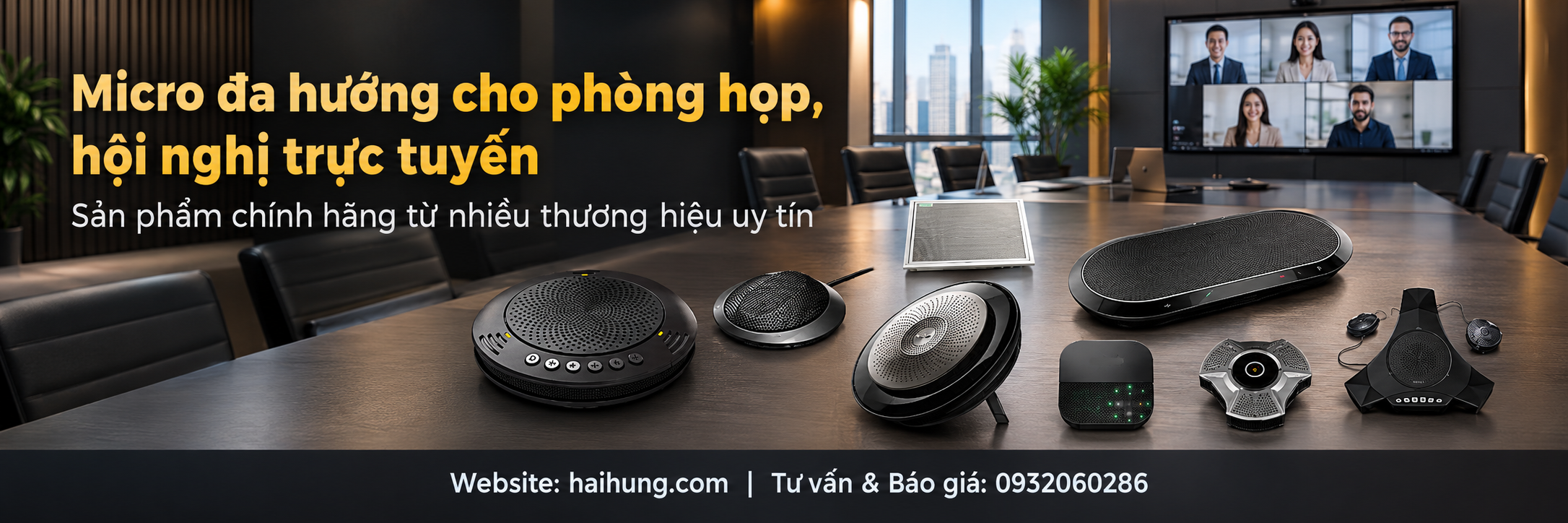Micro đa hướng cho phòng họp, hội nghị trực tuyến