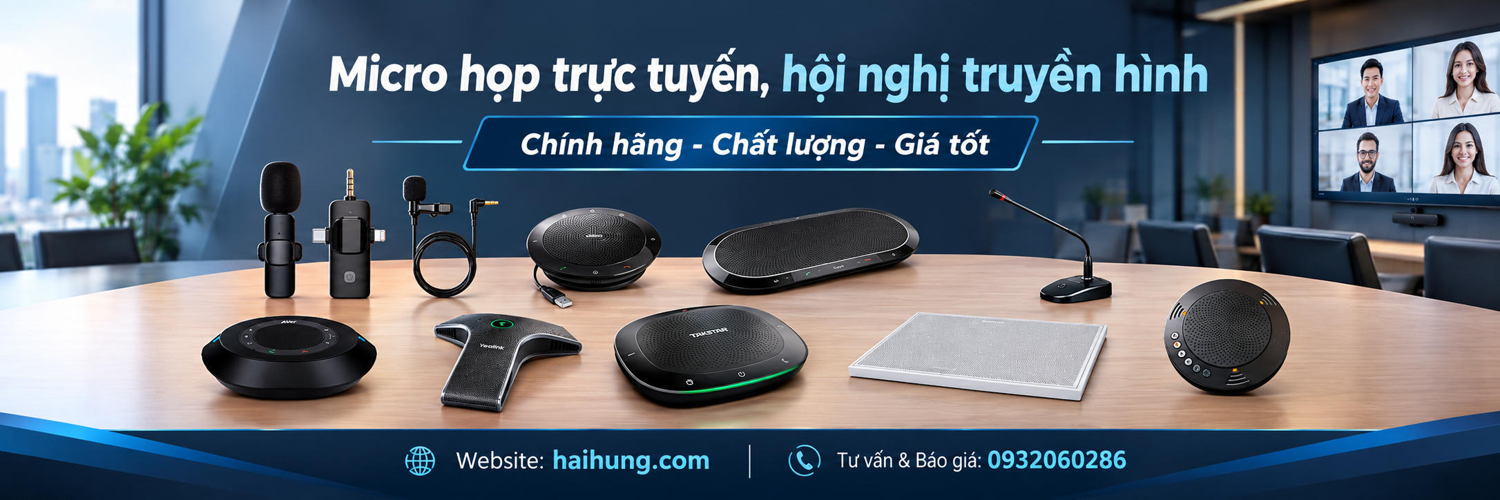 micro họp trực tuyến, hội nghị truyền hình chính hãng, giá tốt