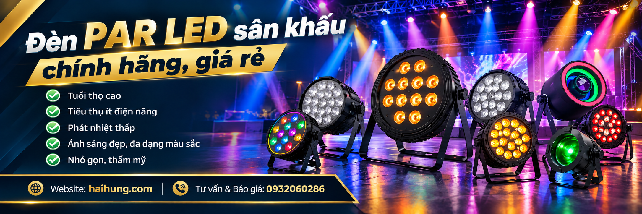 Đèn PAR LED sân khấu, sự kiện chính hãng